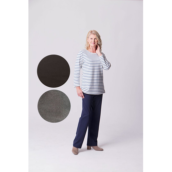 Grey Straight Leg Pull Up Trousers