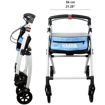White Indoor Wheel Rollator with Tray