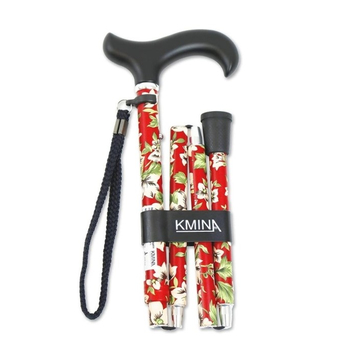 Red Floral Folding Aluminium Stick