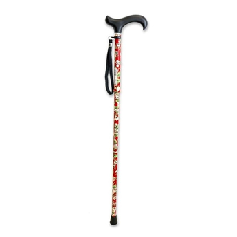 Red Floral Folding Aluminium Stick