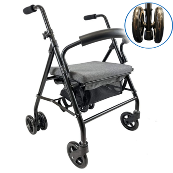 Stop and Go Pressure Braking Rollator - Grey