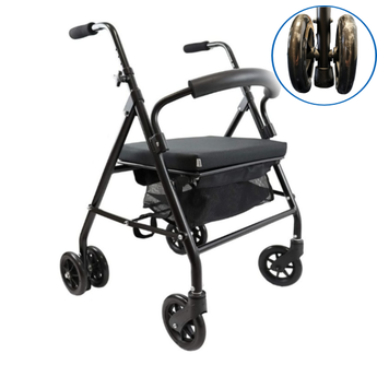 Stop and Go Pressure Braking Rollator - Black