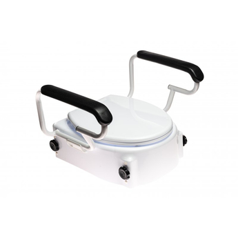 Raised Toilet Seat With Lid And Armrests