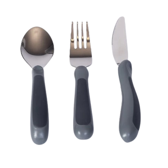 Kura Care Adult Cutlery Set - Black