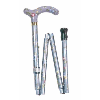 Folding Petite Cane - Blue Floral