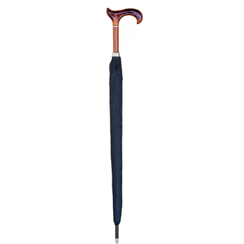 Amber Derby Handle Umbrella Walking Stick - Black