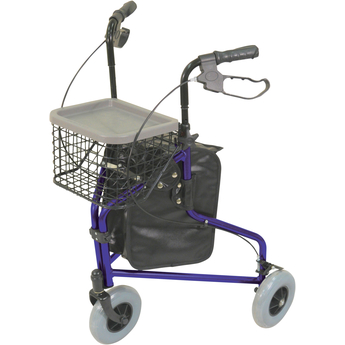 Lightweight Tri Walker with Bag and Basket Blue