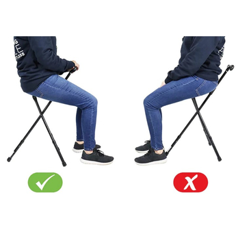 Folding Cane Chair - Black