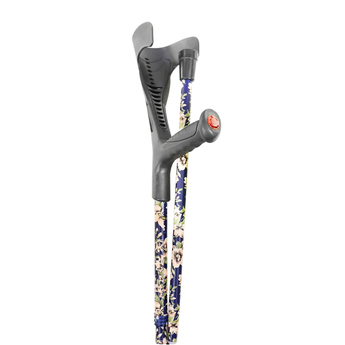 Folding Crutch - Blue Floral