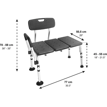 Bath Transfer Bench With Padded Armrest
