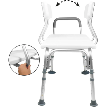 Bath Transfer Bench With Padded Armrest - White