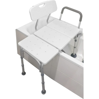 Bath Transfer Bench With Padded Armrest - White