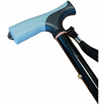 Black Gel Grip Folding Cane handle