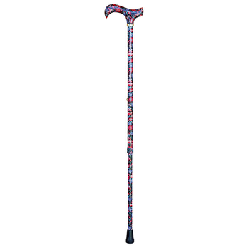 Adjustable Derby Cane - Folk Flowers