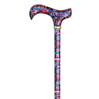 Adjustable Derby Cane - Folk Flowers