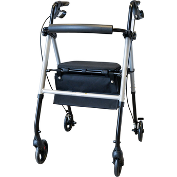 Lightweight Four Wheeled Rollator - 6" Wheels Silver
