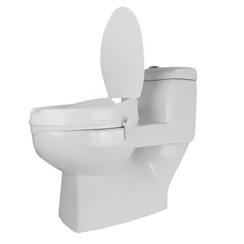 Elevated Toilet Seat With Lid fixed on toilet