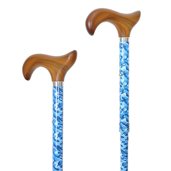 Easy Adjustable Folding Cane - Blue Camo