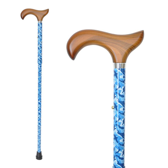 Easy Adjustable Folding Cane - Blue Camo