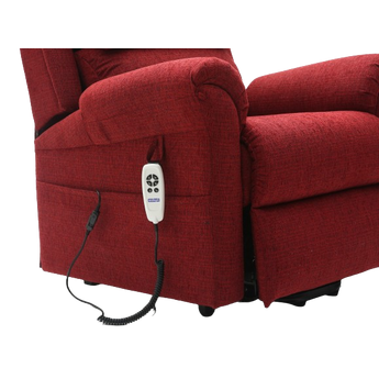 Slaney Dual Motor Rise & Recliner Chair Red - Close up