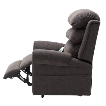 Slaney Dual Motor Rise & Recliner Chair Mink - Side view Recline
