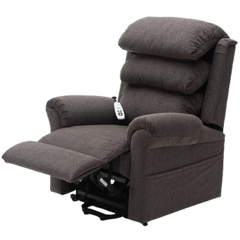 Slaney Dual Motor Rise & Recliner Chair Mink - Side recline view
