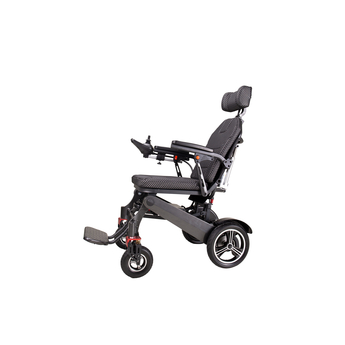 Reclining Electric Wheelchair with Headrest side view