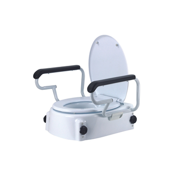 Adjustable Raised Toilet Seat with Arms
