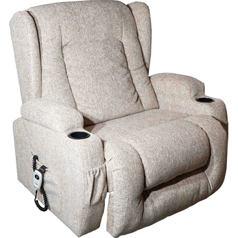 Shannon Bariatric  Dual Motor Rise & Recliner Chair Oat - Side view seated position
