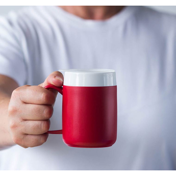 Ornamin Mug with Internal Cone - Red in hand