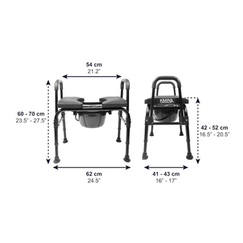 3 in 1 Commode Chair - Black