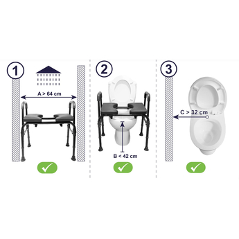3 in 1 Commode Chair - Black