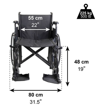 Self Propelled Bariatric Steel Wheelchair