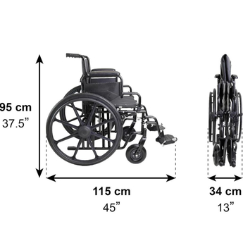 Self Propelled Bariatric Steel Wheelchair
