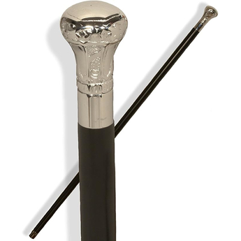 Chrome Plated Handle Cane - Black