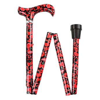 Folding Adjustable Poppies Derby Cane