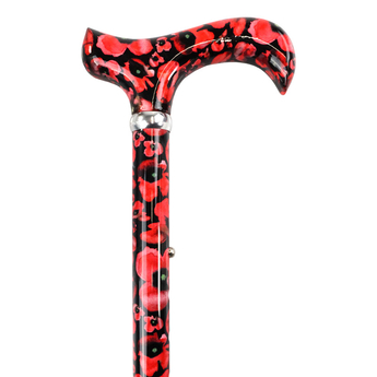 Folding Adjustable Poppies Derby Cane
