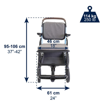 Lightweight Folding Wheelchair - Blue