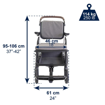 Lightweight Folding Wheelchair - White