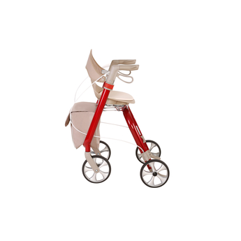 Red Antar Aluminium Rollator with Bag
