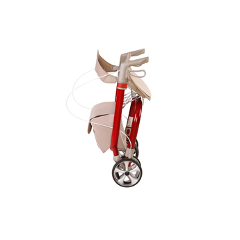 Red Antar Aluminium Rollator with Bag